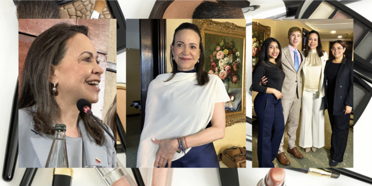 María Corina Machado junto al equipo de Revista LÈZAR